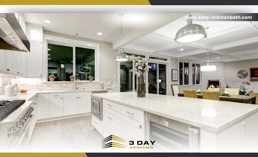 Modern White Kitchen with Quartz Countertops