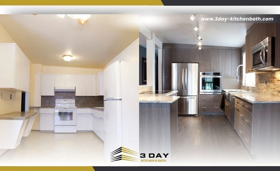 Before and after kitchen remodel