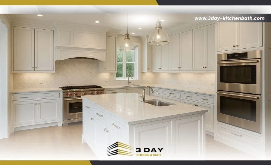 large U-shaped kitchen with center island