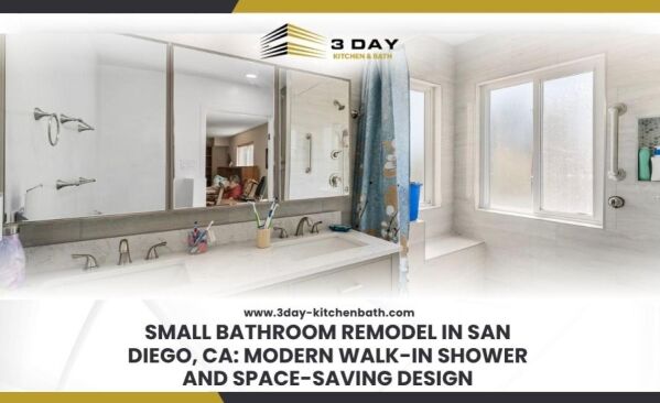 Small Bathroom Remodel in San Diego CA Modern Walk In Shower and Space Saving Design