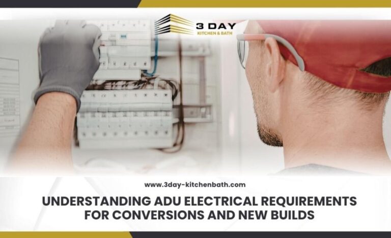 A professional electrician inspecting a modern residential electrical panel for an ADU build.