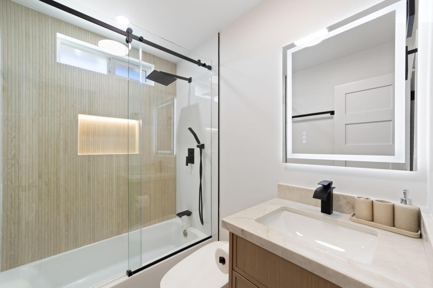 Refined Kitchen and 2 Bathrooms Remodeling Project in San Diego CA