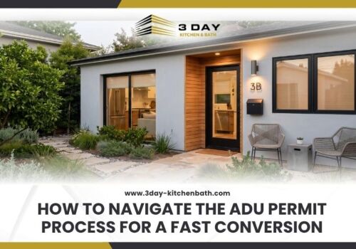 A beautifully converted modern Accessory Dwelling Unit with a welcoming exterior and private entrance