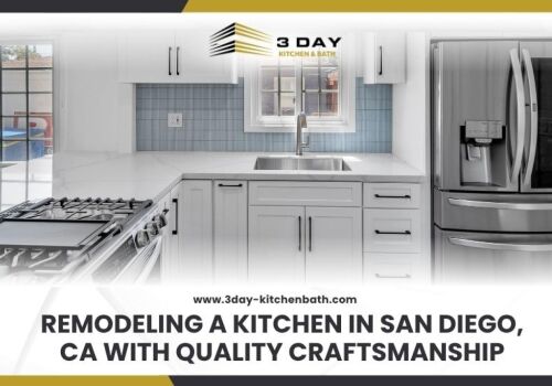 Modern remodeled kitchen with text overlay Remodeling a Kitchen in San Diego CA with Quality Craftsmanship
