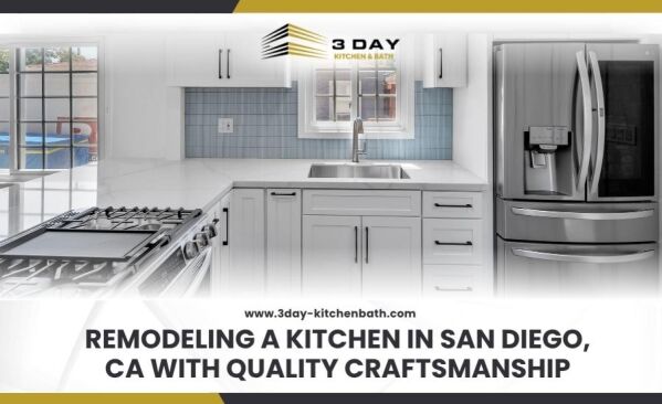 Modern remodeled kitchen with text overlay Remodeling a Kitchen in San Diego CA with Quality Craftsmanship