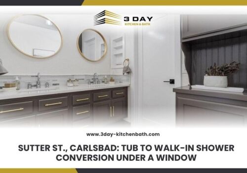 Sutter St Carlsbad Tub to Walk In Shower Conversion Under a Window